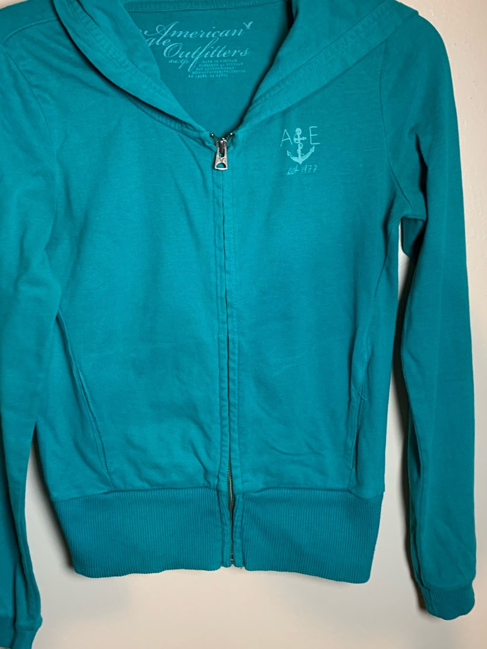 American Eagle Outfitters Teal Women’s XS full zip hoodie